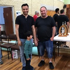 vrcl24a  Gaurav Movalia (Bendigo), his son, and Reiner Millan (Geelong)